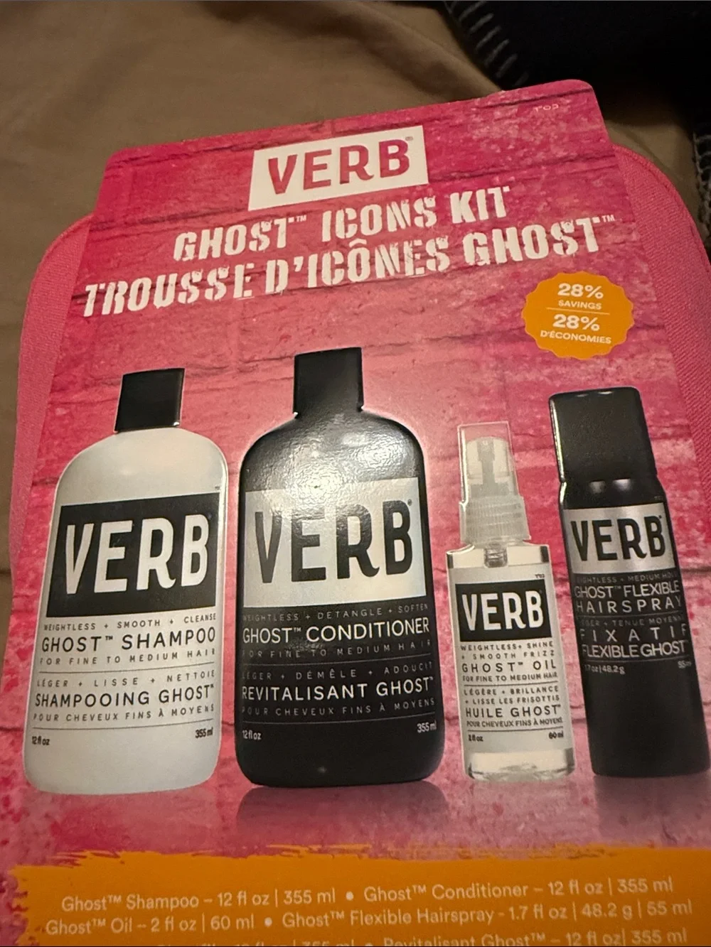 UnisexVERB Haircare Ghost Icons Kit - Pink bag NWT